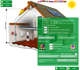 Calculator for the selection of solar installation elements