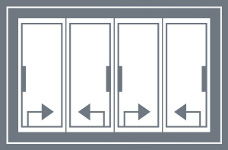 Schemes for opening lift & slide doors HST