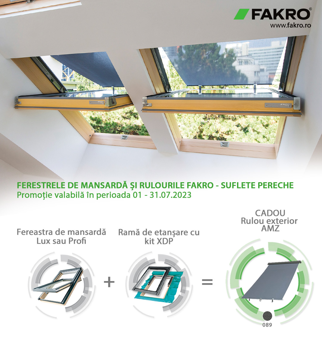 Ferestrele de mansarda si rulourile FAKRO – Suflete pereche